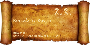 Korsós Kevin névjegykártya