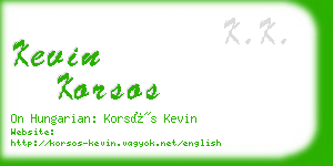 kevin korsos business card